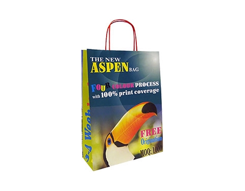 Aspen Forest Twist Handled Kraft Paper Lunch Bag