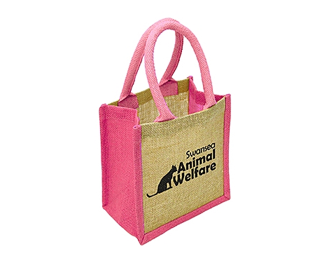 Lichfield Mini Bag For Life Jute Bags - Pink