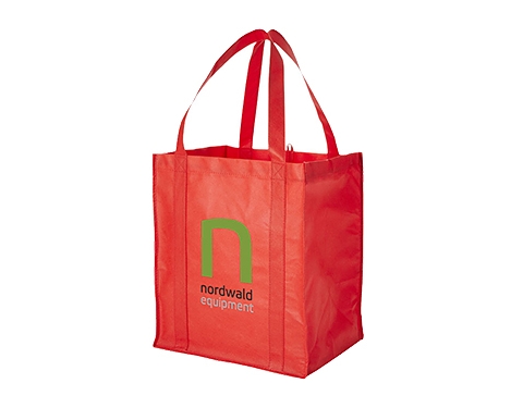 Cheltenham Non-Woven Grocery Tote Bags - Red