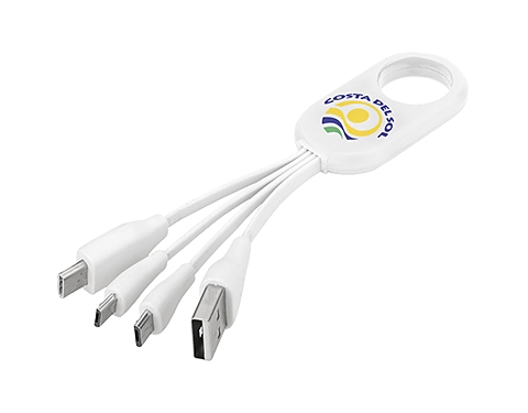 On The Go 4-in-1 USB Charging Cables - White