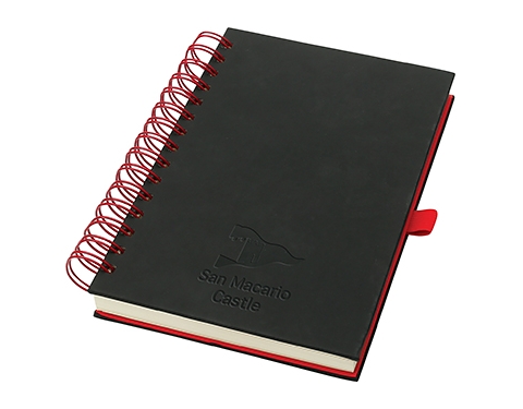 Orlando A5 Wiro Journal Notebooks - Red