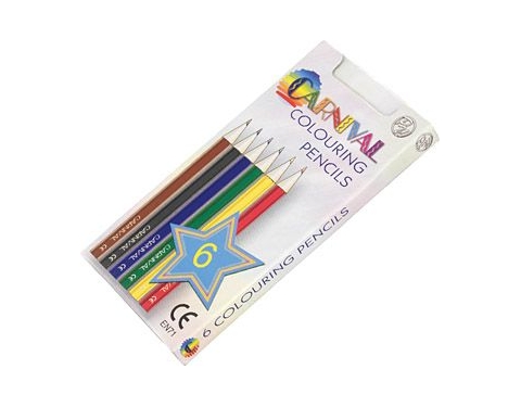 Carnival Six Pack Of Mini Colouring Pencils - White