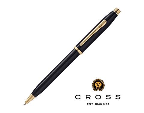 Cross Century II Black Lacquered 23ct Gold Plated Pen