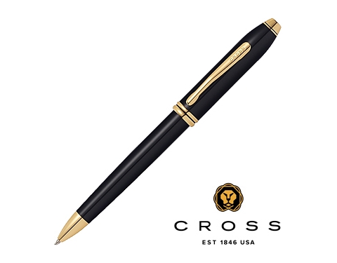 Cross Townsend Black Lacquered 23ct Gold Plated Pen