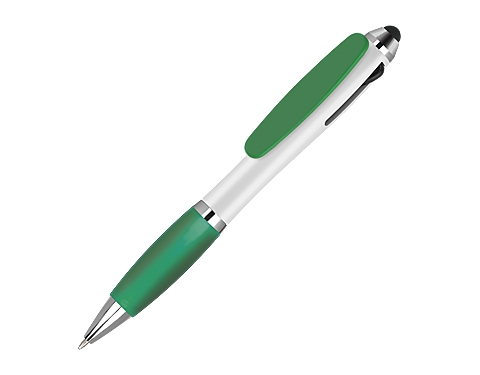 Contour Tricolour Stylus Pens - Green