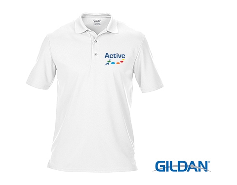 Gildan Performance Double Pique Sports Polo Shirts - White