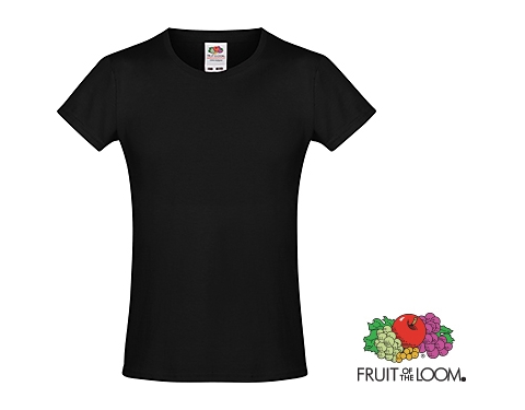 Fruit Of The Loom Sofspun Girls T-Shirts - Black