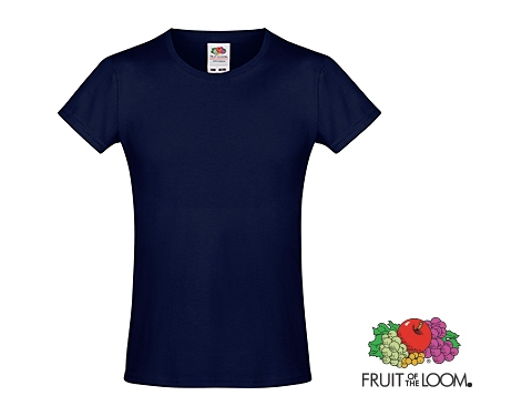 Fruit Of The Loom Sofspun Girls T-Shirts - Deep Navy