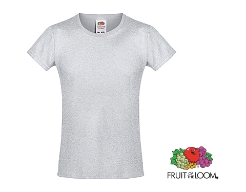 Fruit Of The Loom Sofspun Girls T-Shirts - Heather Grey