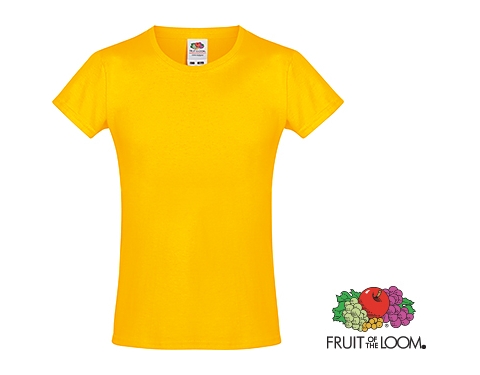 Fruit Of The Loom Sofspun Girls T-Shirts - Sunflower