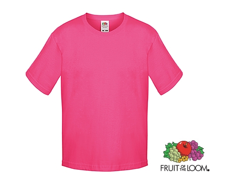 Fruit Of The Loom Sofspun Boys T-Shirts - Fuchsia