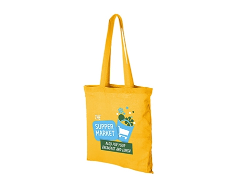 Carolina Long Handled Cotton Tote Bags - Yellow