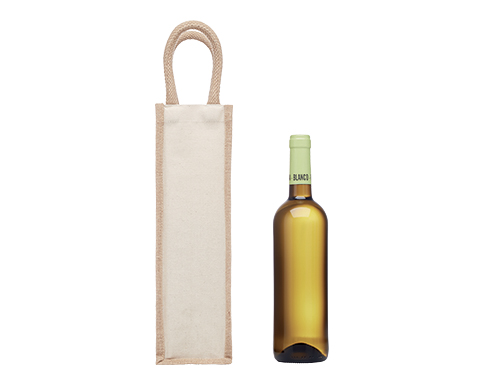 Buckden Jute Wine Bottle Gift Bags - Natural