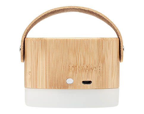 Pail Bamboo Wireless Light Up 3W Speakers - Natural