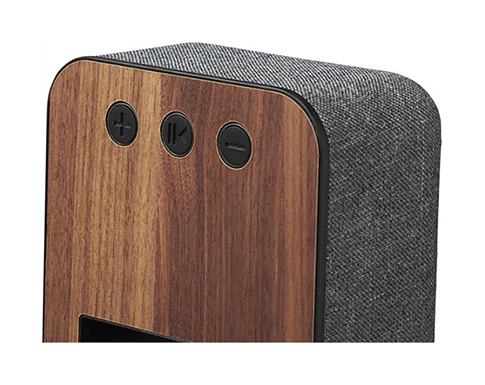 Buxton Fabric & Wood Bluetooth Speakers - Brown