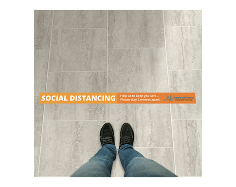 Anti-Slip Social Distancing Floor Stickers - White