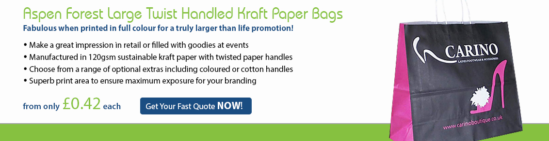 Aspen Forest Large Twist Handled Kraft Paper Bags