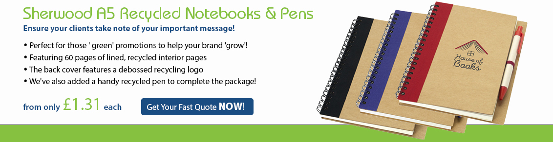 Sherwood A5 Eco Notebook & Pen