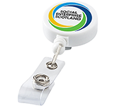 Promotional printed Delegate Retractable Rollerclip Keyrings for exhibitions, trade shows and conference events