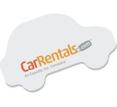 Personalised 125 x 75mm Car Shaped Sticky Notes for automotive promotions