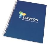 Logo branded A4 Wirebound Corporate Hardback Notepads for business promotions at GoPromotional