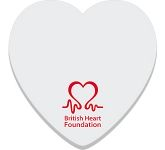 Logo printed 75 x 75mm Heart Shaped Sticky Notes for healthcare and wellbeing promotions