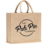 Printed Willow Large Natural Jute Shoppers for business merchandise giveaways