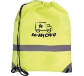 Neon High Visibiity Reflective Drawstring Rucksacks for outdoor promotions