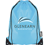 Custom branded Marathon Premium Recycled Drawstring Bags in a choice of colours at GoPromotional