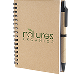 Eco-Friendly A6 Boston Natural Pocket Notebook & Pen for sustainable promotions