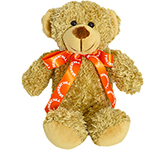20cm Barney Bear With Bow - Biscuit