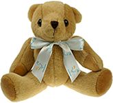 25cm Jointed Honey Bear With Bow