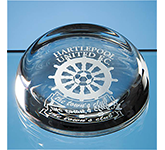 9cm Optical Crystal Flat Top Dome Paperweights engraved with your logo and message