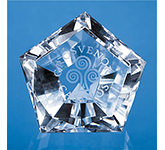 Edinburgh 6cm Optical Crystal Facet Pentagon Paperweights for employee awards and special occasions