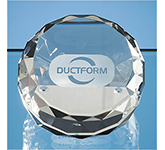 Royston 7.5cm Optical Crystal Sliced Wedge Paperweights laser engraved with your message at GoPromotional
