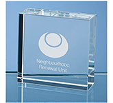 Memphis 5cm Optical Crystal Square Paperweights for corporate promotions