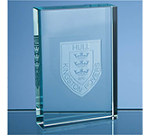 Personalised 9cm Jade Glass Rectangular Paperweights for award ceremonies at GoPromotional