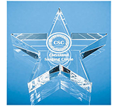 10.5cm Optical Crystal Star Paperweights engraved with your logo and personal message