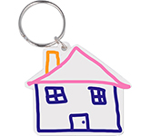 House Shaped Eco Plastic Keyrings for environmentally friendly business promotions at GoPromotional