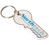 Logo branded Key Shaped Eco-Friendly Plastic Keyrings at GoPromotional