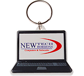 Laptop Shaped Recycled Plastic Keyrings for office and IT promotions