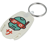 Promotional BioPlas Pop Coin Trolley Keyrings with full colour print