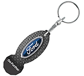 Promotional Oval Recycled Trolley Stick Keyrings for giveaways
