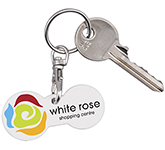 Multi Euro Trolley Stick Recycled Keyring - White
