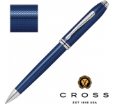 Corporate promotional logo engraved Cross Townsend Quartz Blue Lacquered Pens at GoPromotional