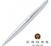 Cross ATX Pure Chrome Pens personalised with an engraved business logo