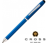 Cross TECH3+ Metallic Blue Multi-Function Pens for premium office giveaways at GoPromotional