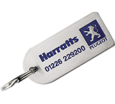 Small Arch Shaped Stainless Steel Keyrings die stamped with your company details