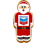 Mini Ginger Biscuit Santa custom branded with your logo and message at GoPromotional