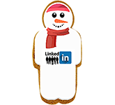 Mini Ginger Biscuit Snowman custom branded with your logo and message at GoPromotional